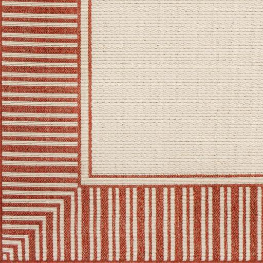 Surya Alfresco ALF-9683 Beige Brick Red 7'3" Square Rug