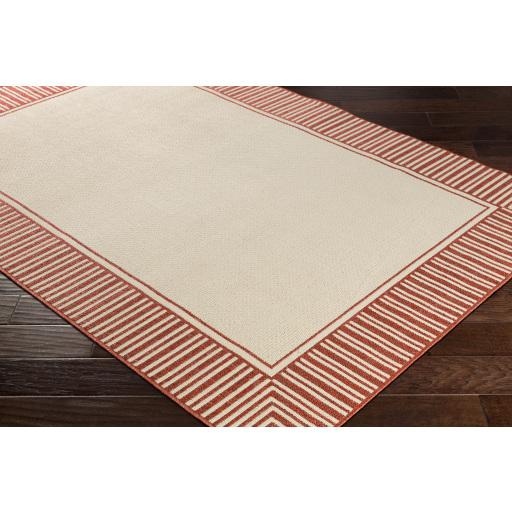 Surya Alfresco ALF-9683 Beige Brick Red 7'3" Square Rug