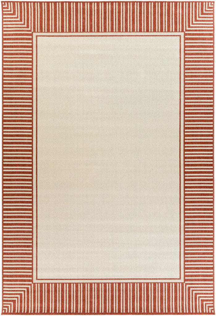 Surya Alfresco ALF-9683 Beige Brick Red 8'10" Square Rug