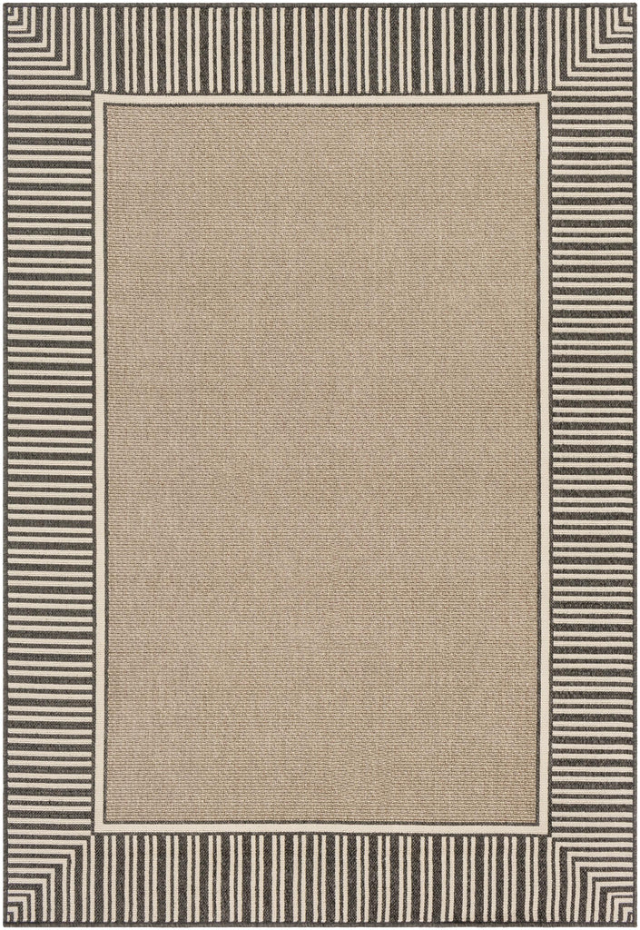 Surya Alfresco ALF-9684 Beige Black 7'3" Square Rug