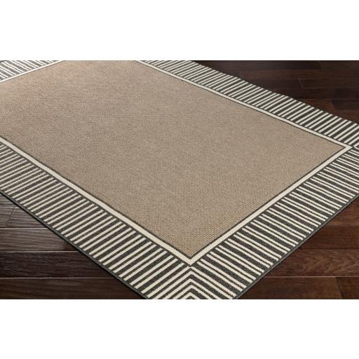 Surya Alfresco ALF-9684 Beige Black 7'3" Square Rug