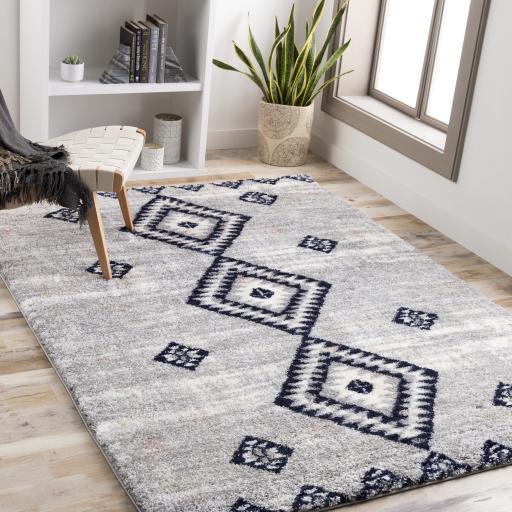 Surya Aliyah Shag ALH-2313 Cream Dark Blue 5'3" x 7'3" Rug