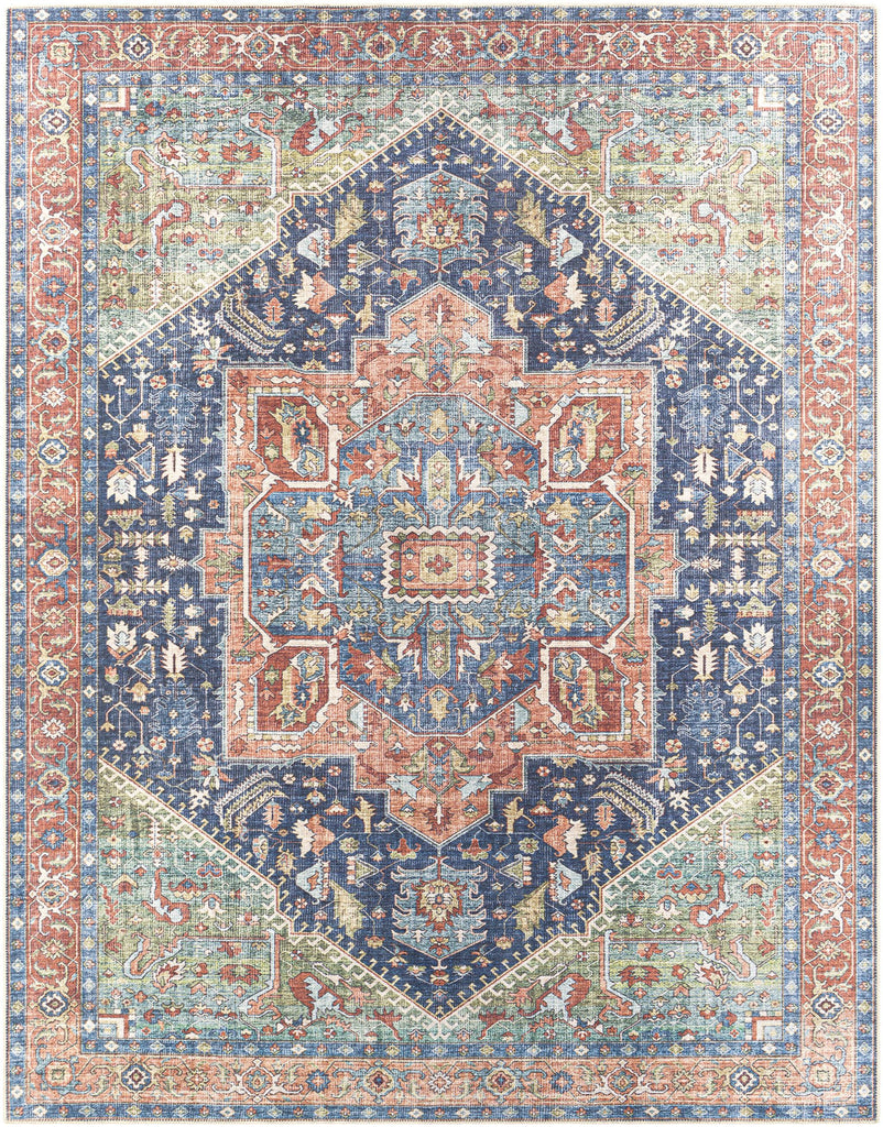 Surya Amelie AML-2311 Blue Brick Red 2' x 2'11" Rug