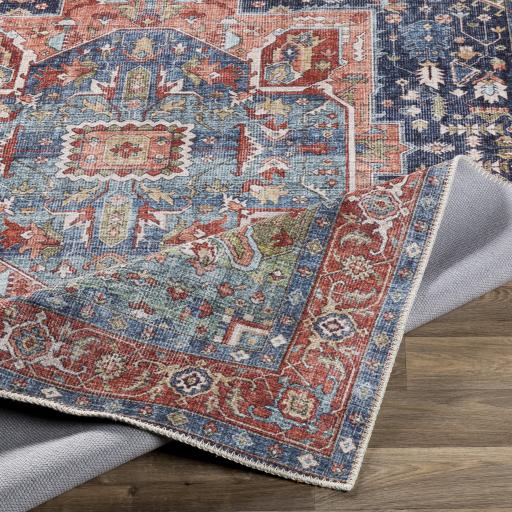 Surya Amelie AML-2311 Blue Brick Red 2' x 2'11" Rug