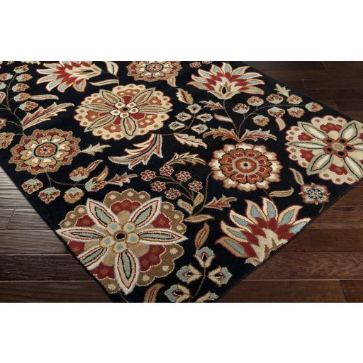 Surya Athena ATH-5017 Black Brown 4' Square Rug