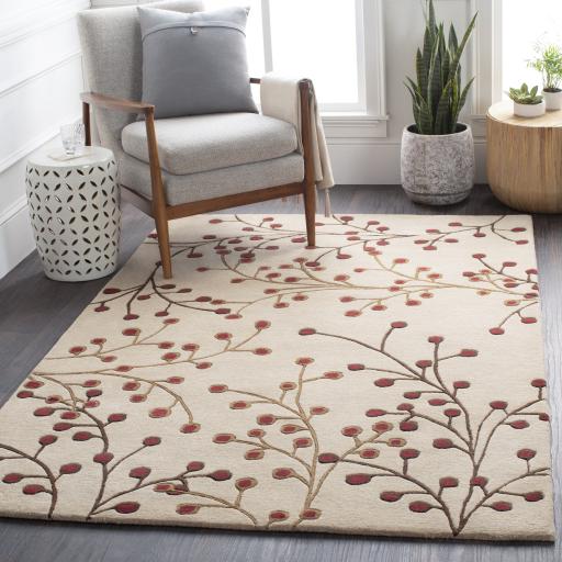 Surya Athena ATH-5053 Brown Burgundy 4' Square Rug