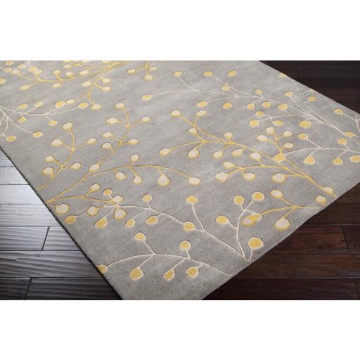 Surya Athena ATH-5060 Charcoal Mustard 4' Square Rug