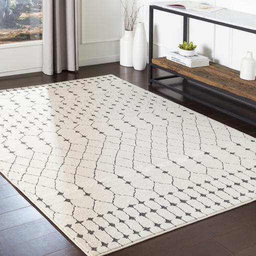 Surya Bahar BHR-2312 Charcoal Light Beige 6'7" Square Rug