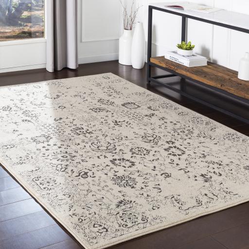 Surya Bahar BHR-2317 Charcoal Light Beige 2' x 2'11" Rug