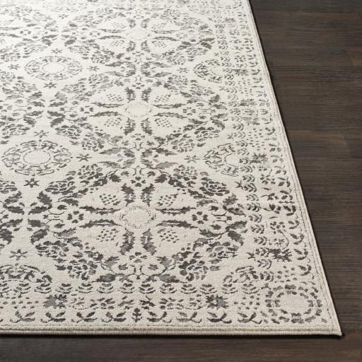 Surya Bahar BHR-2318 Charcoal Light Beige 5'3" Square Rug