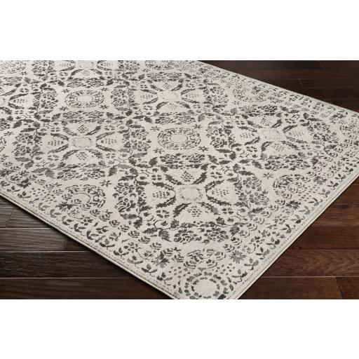 Surya Bahar BHR-2318 Charcoal Light Beige 5'3" Square Rug