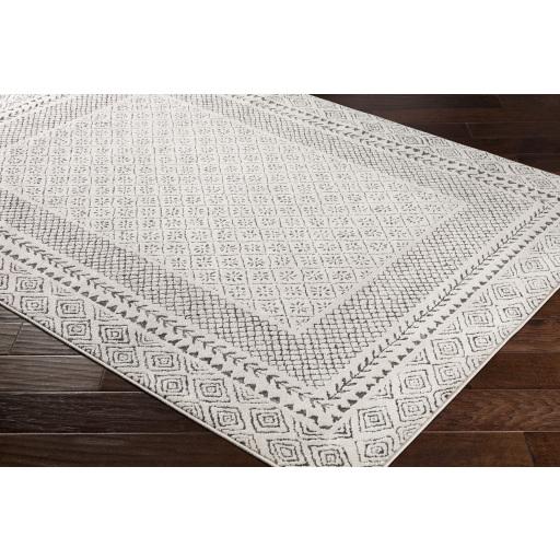 Surya Bahar BHR-2321 Charcoal Light Beige 5'3" Square Rug