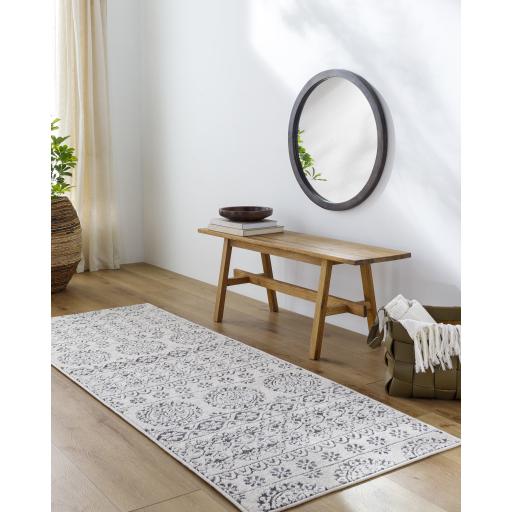 Surya Bahar BHR-2323 Charcoal Light Beige 5'3" Square Rug