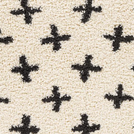 Surya Beni Shag BSH-2304 Black Cream 2'7" x 7'3" Rug