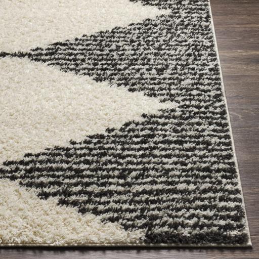 Surya Beni Shag BSH-2308 Black Cream 2'7" x 7'3" Rug