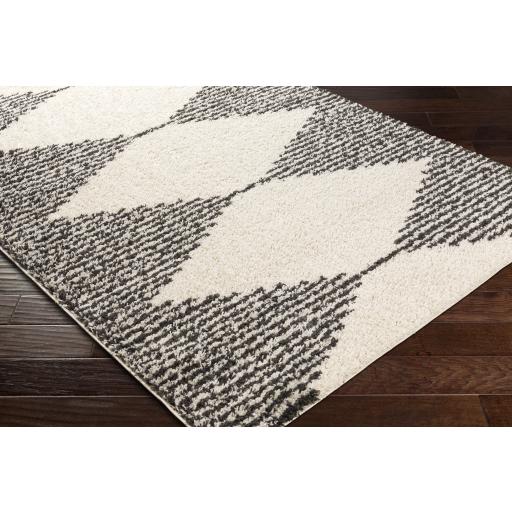 Surya Beni Shag BSH-2308 Black Cream 2'7" x 7'3" Rug