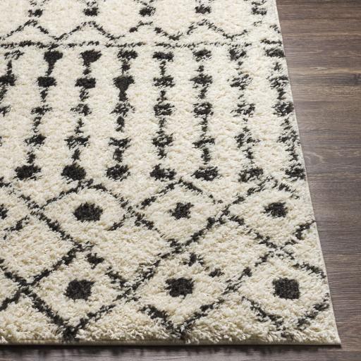 Surya Beni Shag BSH-2309 Black Cream 6'7" x 9' Rug