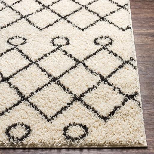 Surya Beni Shag BSH-2313 Black Cream 2'7" x 7'3" Rug