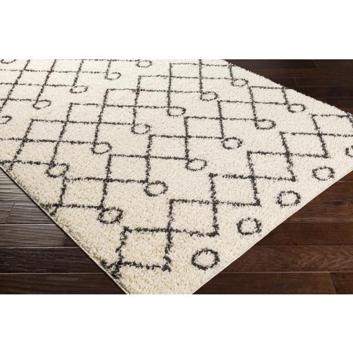 Surya Beni Shag BSH-2313 Black Cream 2'7" x 7'3" Rug