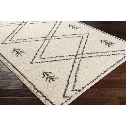 Surya Beni Shag BSH-2315 Black Cream 2'7" x 7'3" Rug