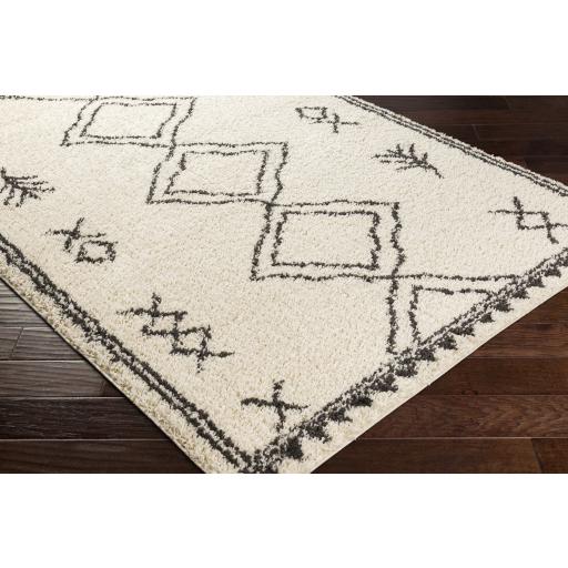 Surya Beni Shag BSH-2316 Black Cream 7'10" x 10' Rug