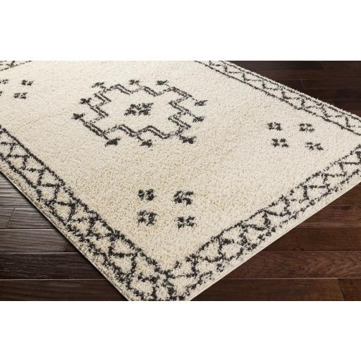 Surya Beni Shag BSH-2320 Black Cream 2'7" x 7'3" Rug