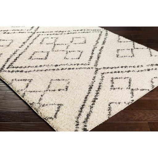 Surya Beni Shag BSH-2331 Black Cream 2'7" x 7'3" Rug