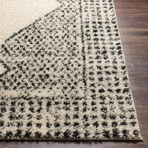 Surya Beni Shag BSH-2332 Black Cream 2'7" x 7'3" Rug