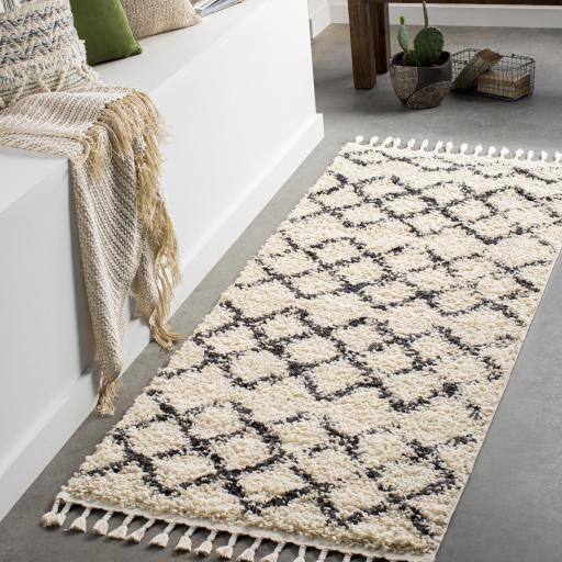 Surya Berber Shag BBE-2300 Charcoal Light Beige 10' x 13'11" Rug