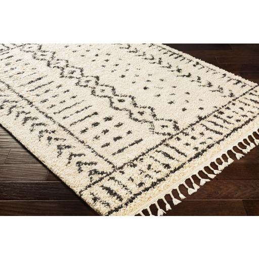 Surya Berber Shag BBE-2311 Charcoal Light Beige 2' x 2'11" Rug