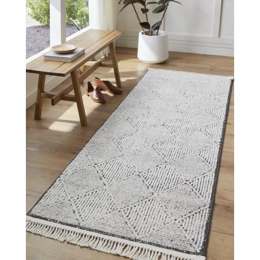 Surya Berlin BLR-2315 Black Ivory 2'7" x 7'3" Rug