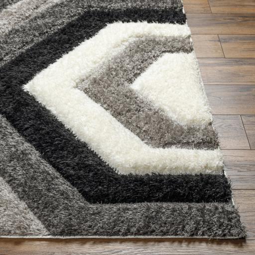 Surya Bologna BOG-2313 Black Charcoal 5'3" x 7' Rug