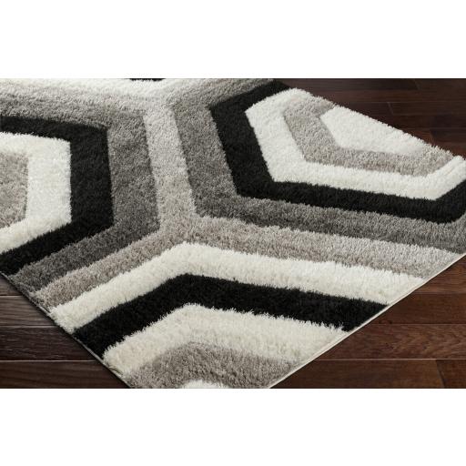 Surya Bologna BOG-2313 Black Charcoal 5'3" x 7' Rug