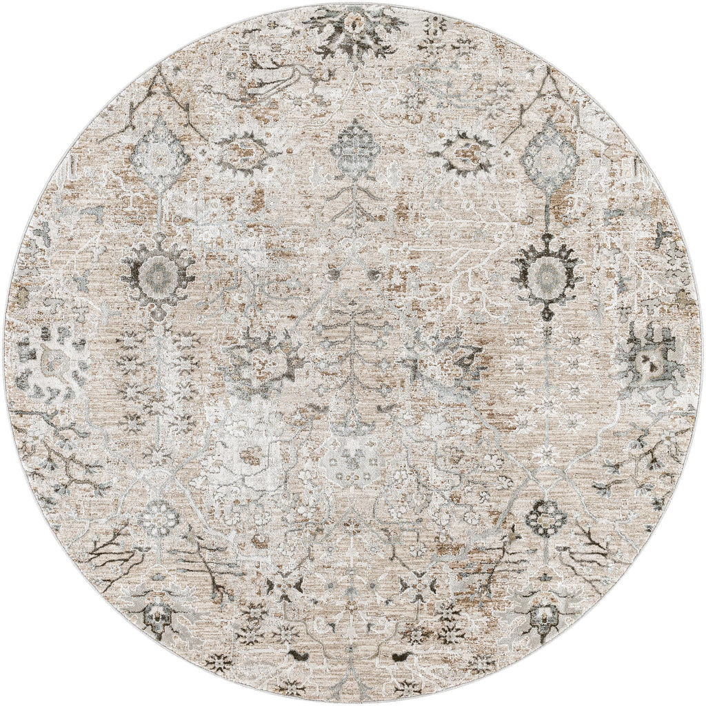 Surya Brunswick BWK-2311 Deep Teal Gray 5'3" Round Rug