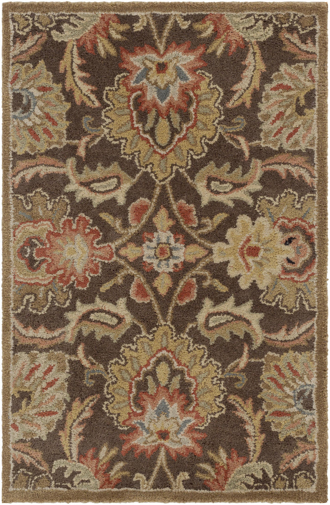 Surya Caesar CAE-1028 Black Brick Red 9'9" Square Rug