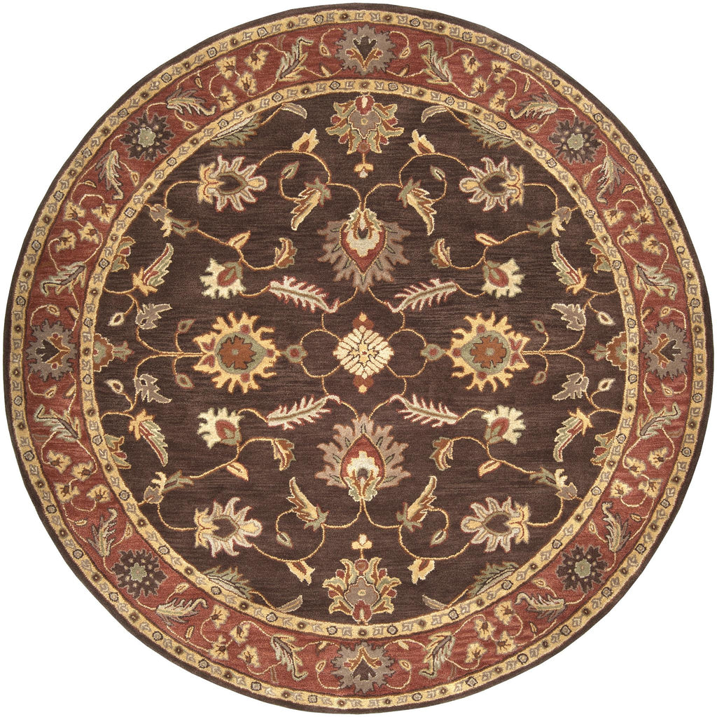 Surya Caesar CAE-1036 Beige Brick Red 4' Round Rug