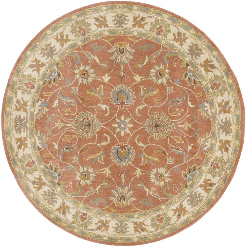 Surya Caesar CAE-1124 Brick Red Burnt Orange 4' Round Rug