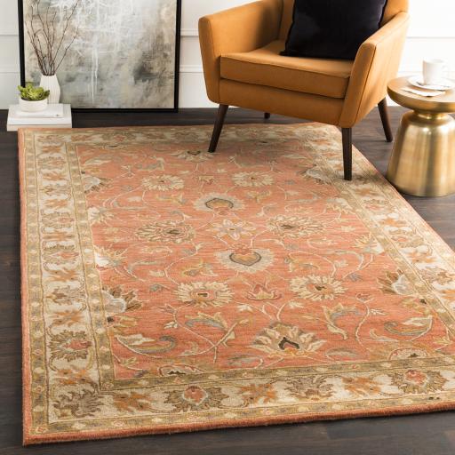 Surya Caesar CAE-1124 Brick Red Burnt Orange 4' Square Rug