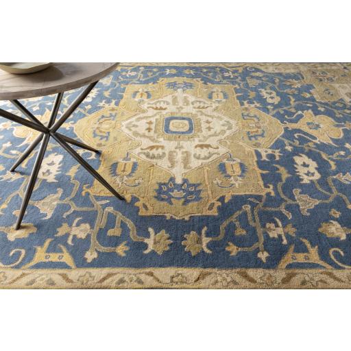 Surya Caesar CAE-1145 Brown Ink Blue 4' Square Rug