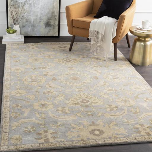 Surya Caesar CAE-1162 Beige Charcoal 4' Square Rug