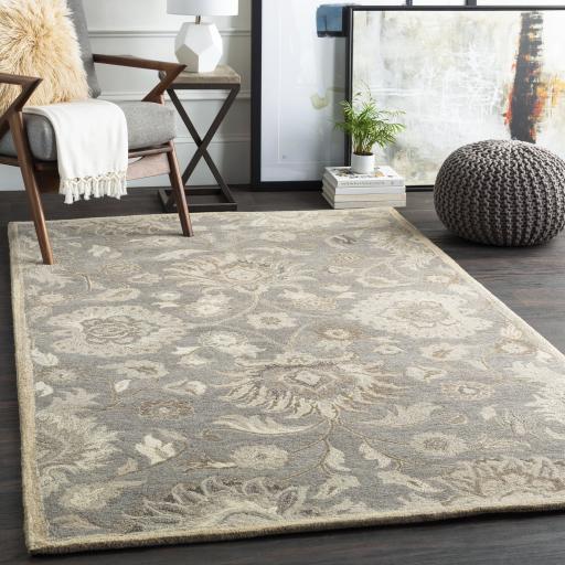 Surya Caesar CAE-1195 Black Brown 4' Square Rug