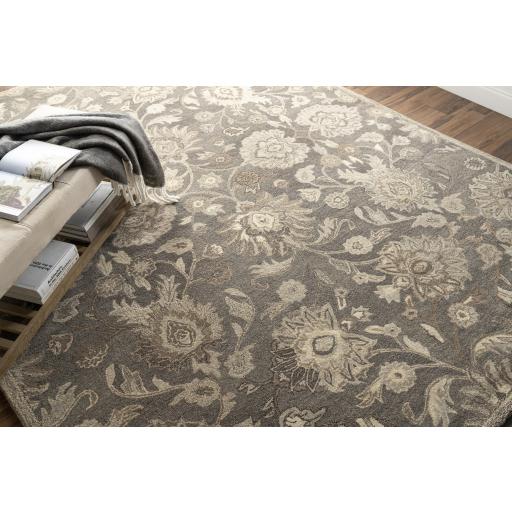 Surya Caesar CAE-1195 Black Brown 4' Square Rug