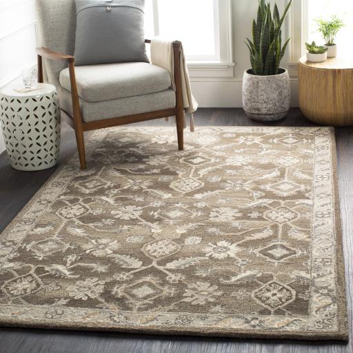 Surya Caesar CAE-1200 Black Brown 4' Square Rug