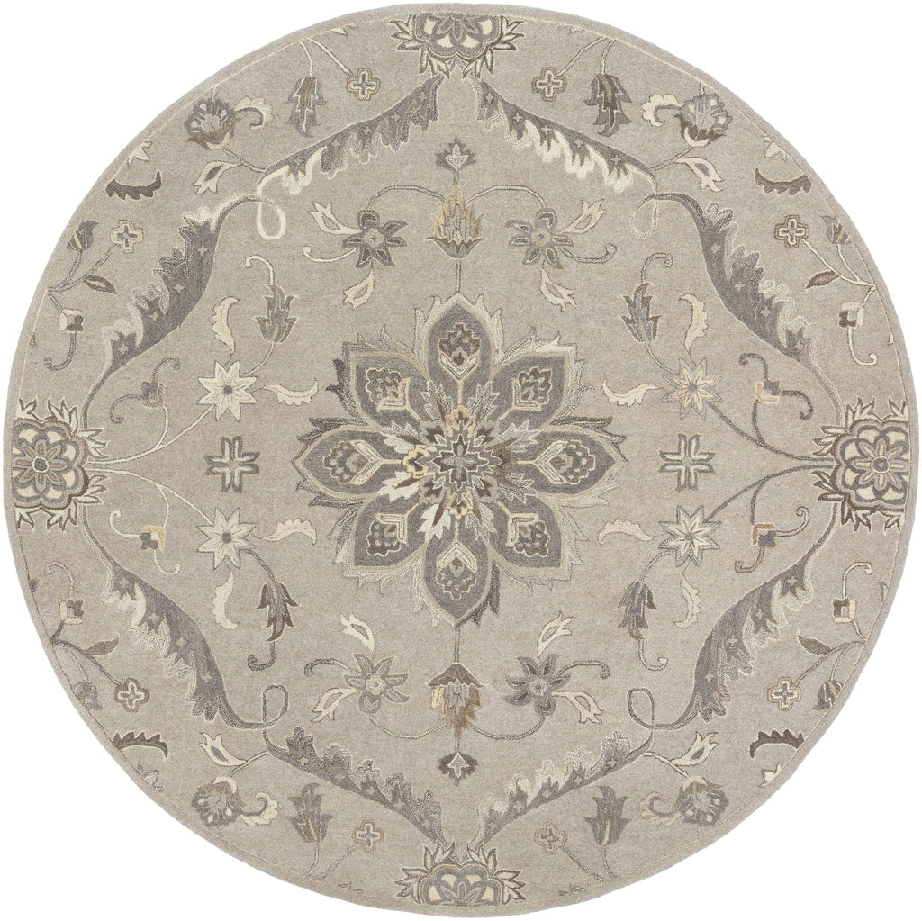 Surya Caesar CAE-1201 Black Brown 4' Round Rug