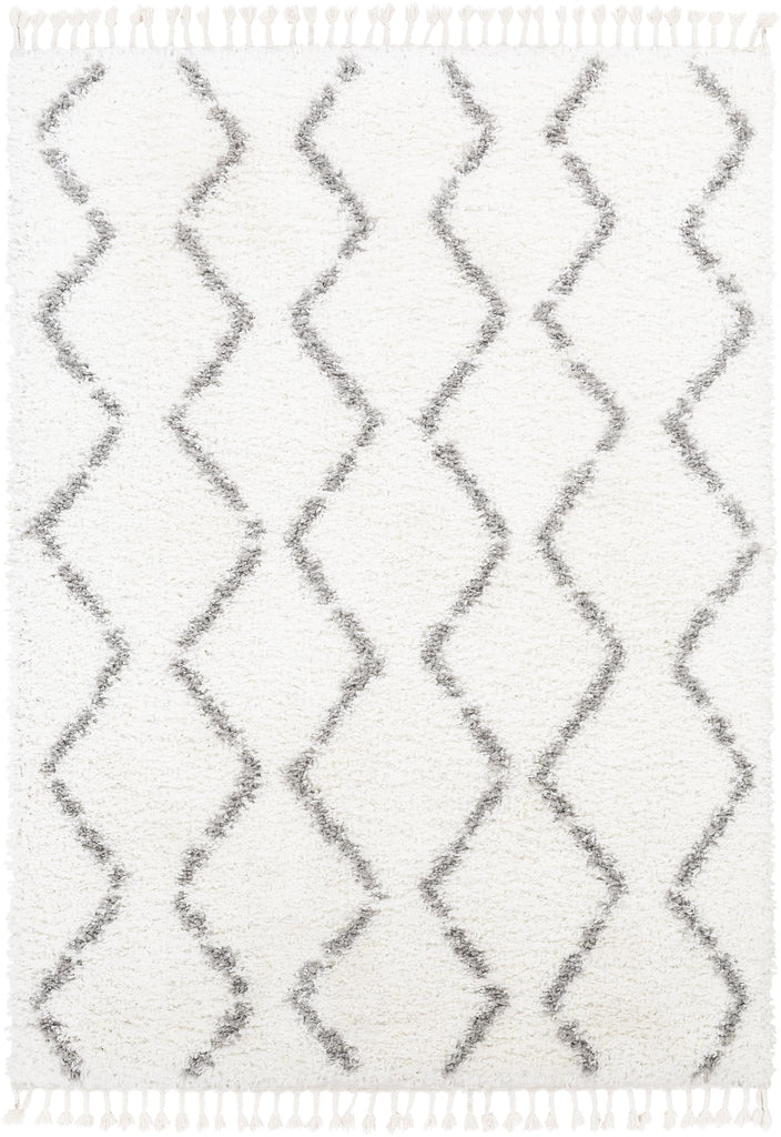 Surya California Shag CAF-2302 Gray Off-White 5'3" x 7'3" Rug