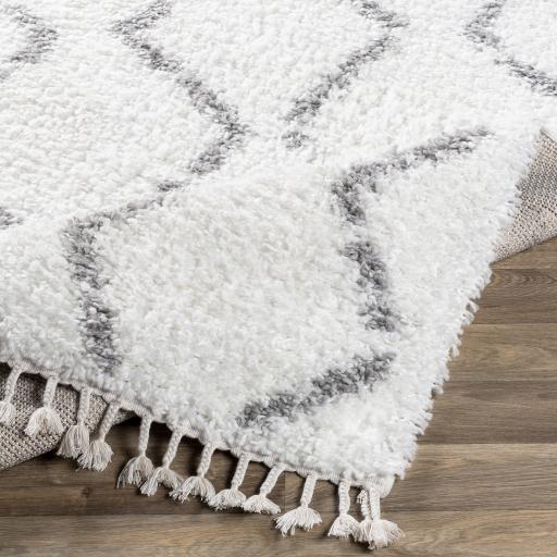 Surya California Shag CAF-2302 Gray Off-White 5'3" x 7'3" Rug