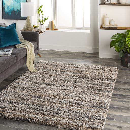 Surya Capella Shag CPS-2307 Black Gray 5'3" x 7' Rug