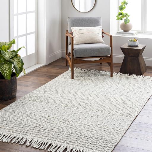 Surya Casa DeCampo CDC-2306 Black Light Beige 2'6" x 8' Rug