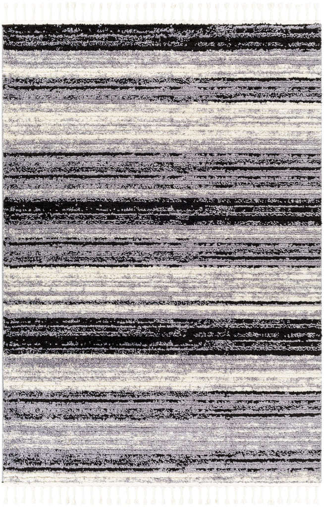 Surya Casablanca Shag CAG-2304 Black Ivory 9'2" x 12' Rug