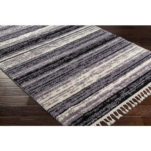 Surya Casablanca Shag CAG-2304 Black Ivory 9'2" x 12' Rug